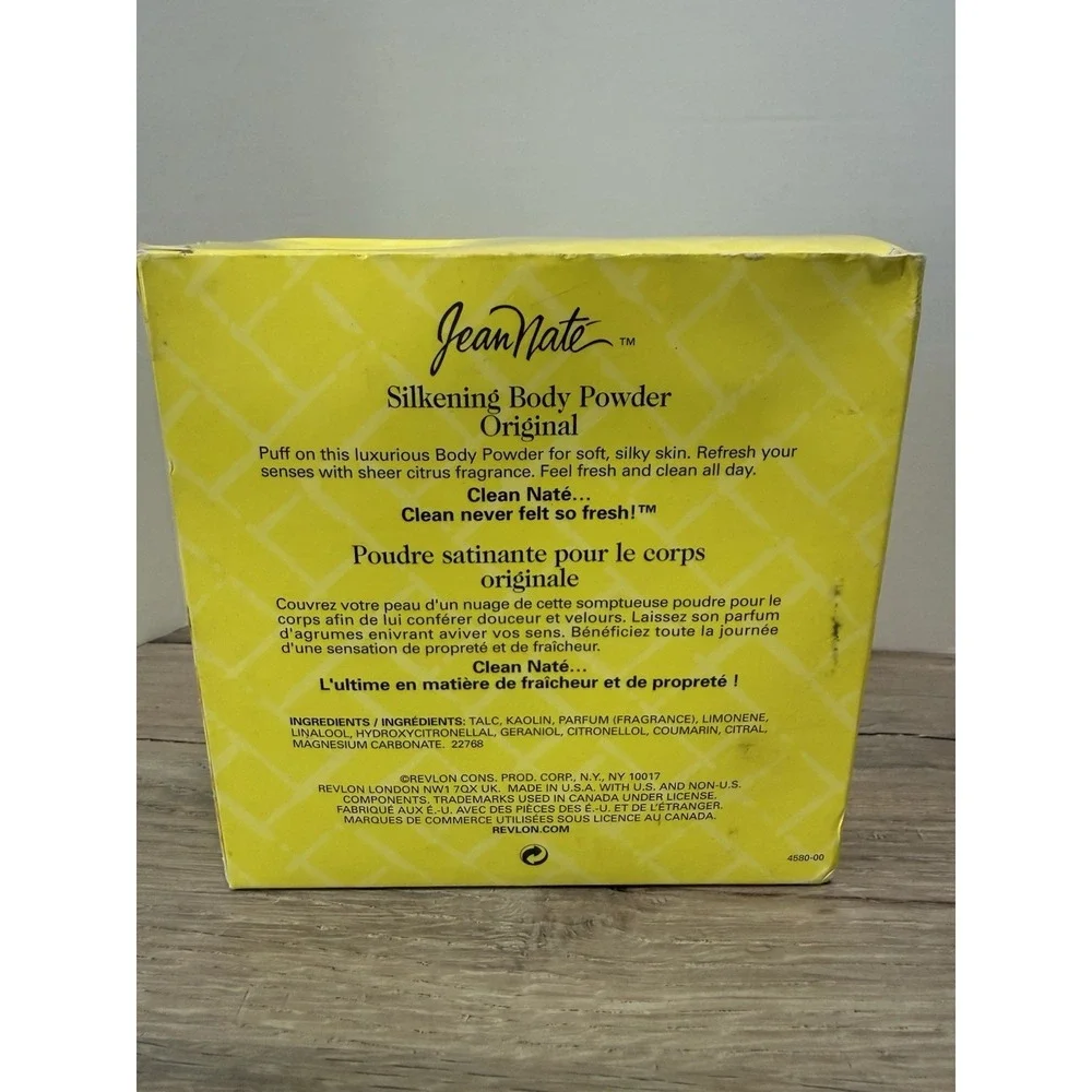 Vintage Jean Nate Silkening Body Powder Original w/Puff 6oz New By Revlon Sealed